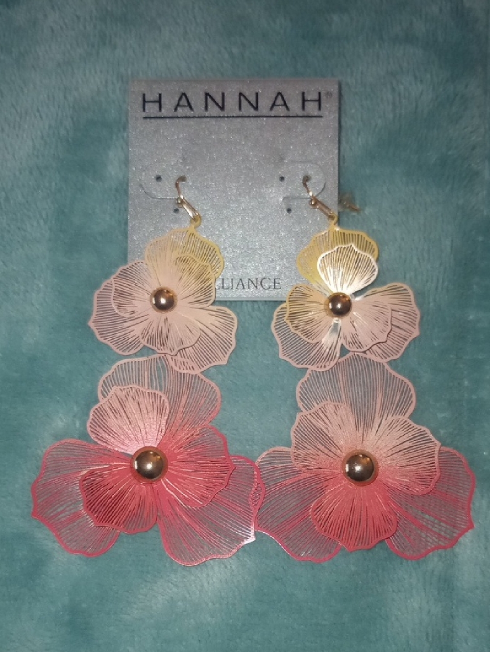 Hannah Pink and Yellow Gradient Floral Drop Earrings